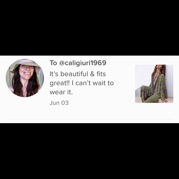 New! Olive Floral Embroidered Kimono Duster - Picture 10 of 10